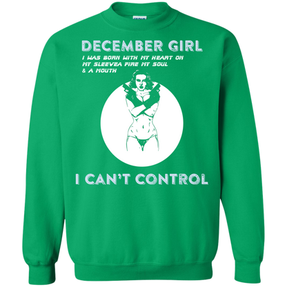 December Girl I Was Born With My Heart T-shirt Irish Green