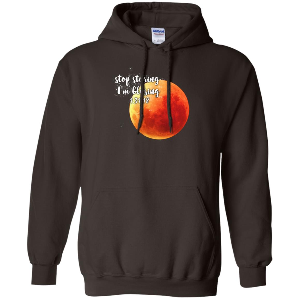 Blood Moon T-shirt Stop Staring I_m Blusing 1.31.18 Dark Chocolate