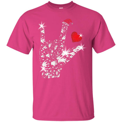 Rocknroll Sign Hand With Santa Claus Hat X-mas Shirt For Rock Music Lovers Heliconia