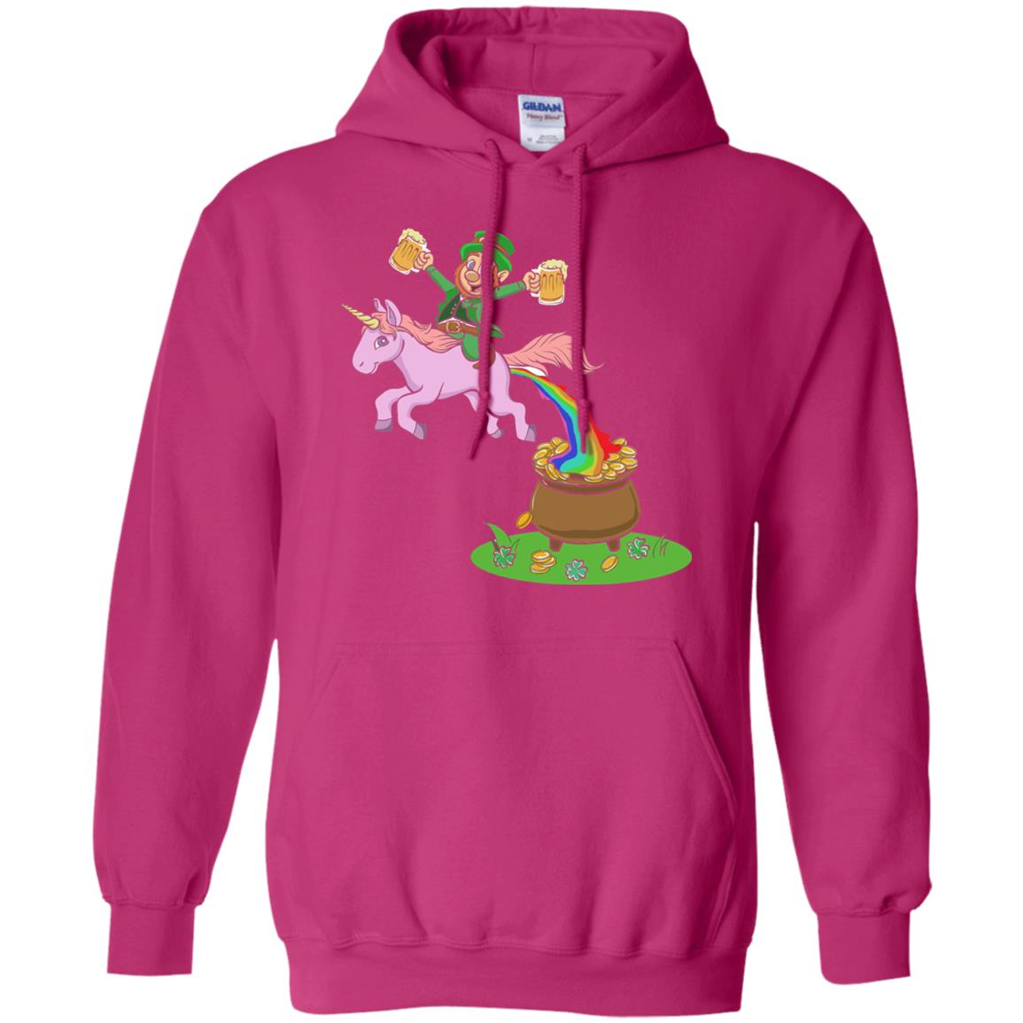 Leprechaun Riding A Unicorn Funny St Patricks Day T-shirt Heliconia