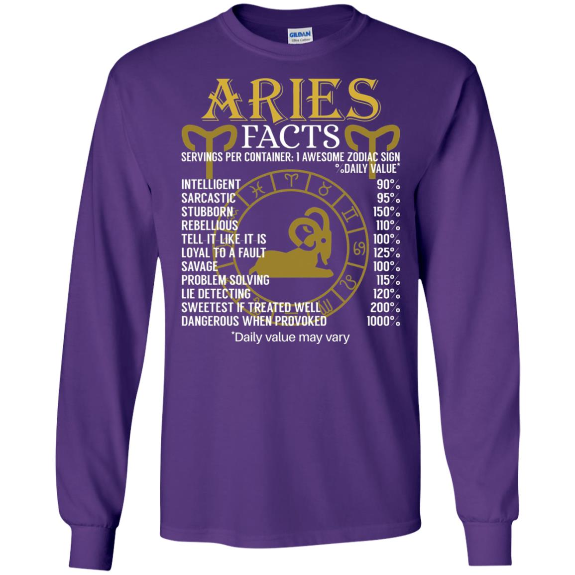 Aries Facts Zodiac Sign T-shirt Purple
