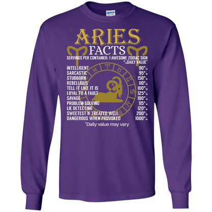 Aries Facts Zodiac Sign T-shirt Purple