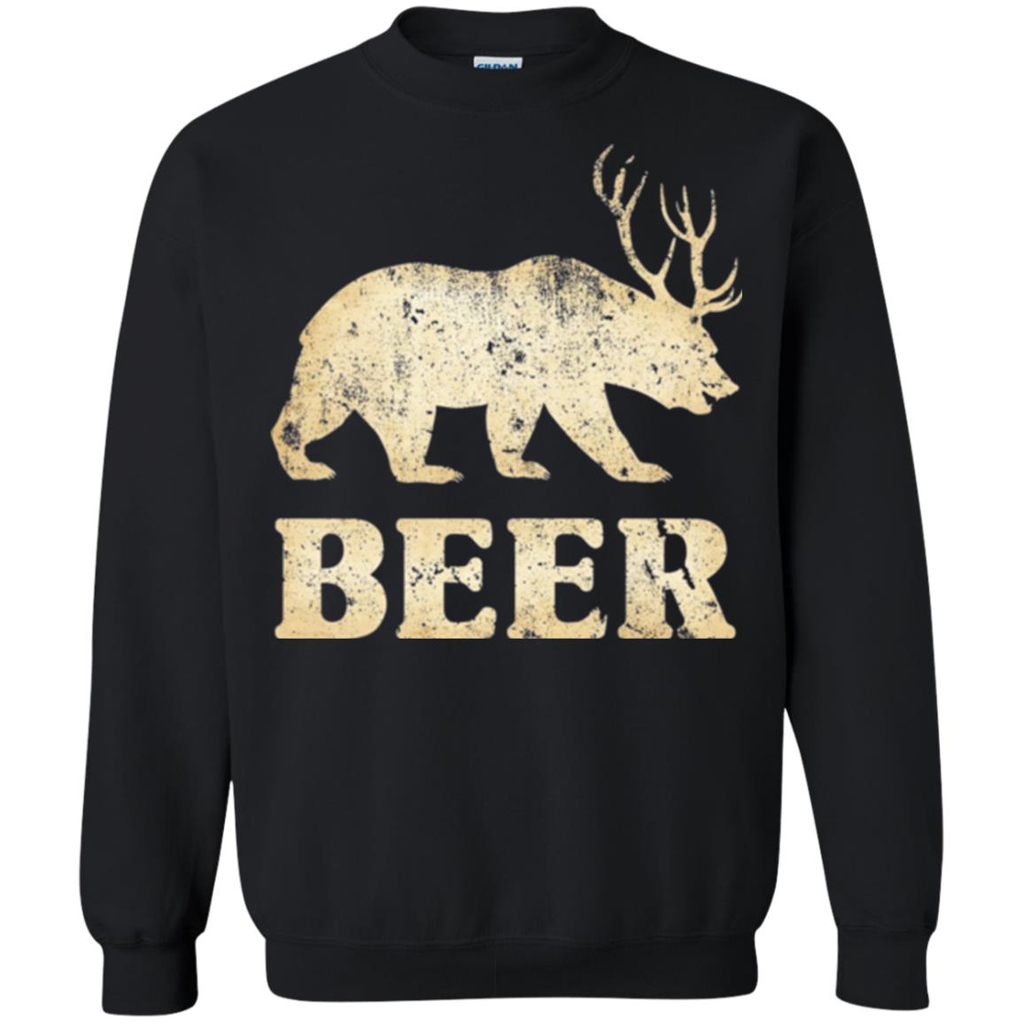 Beer T-shirt Vintage Bear Deer Black