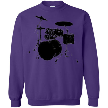 Drum Lovers T-shirt Drum Kit Stencil Print Purple