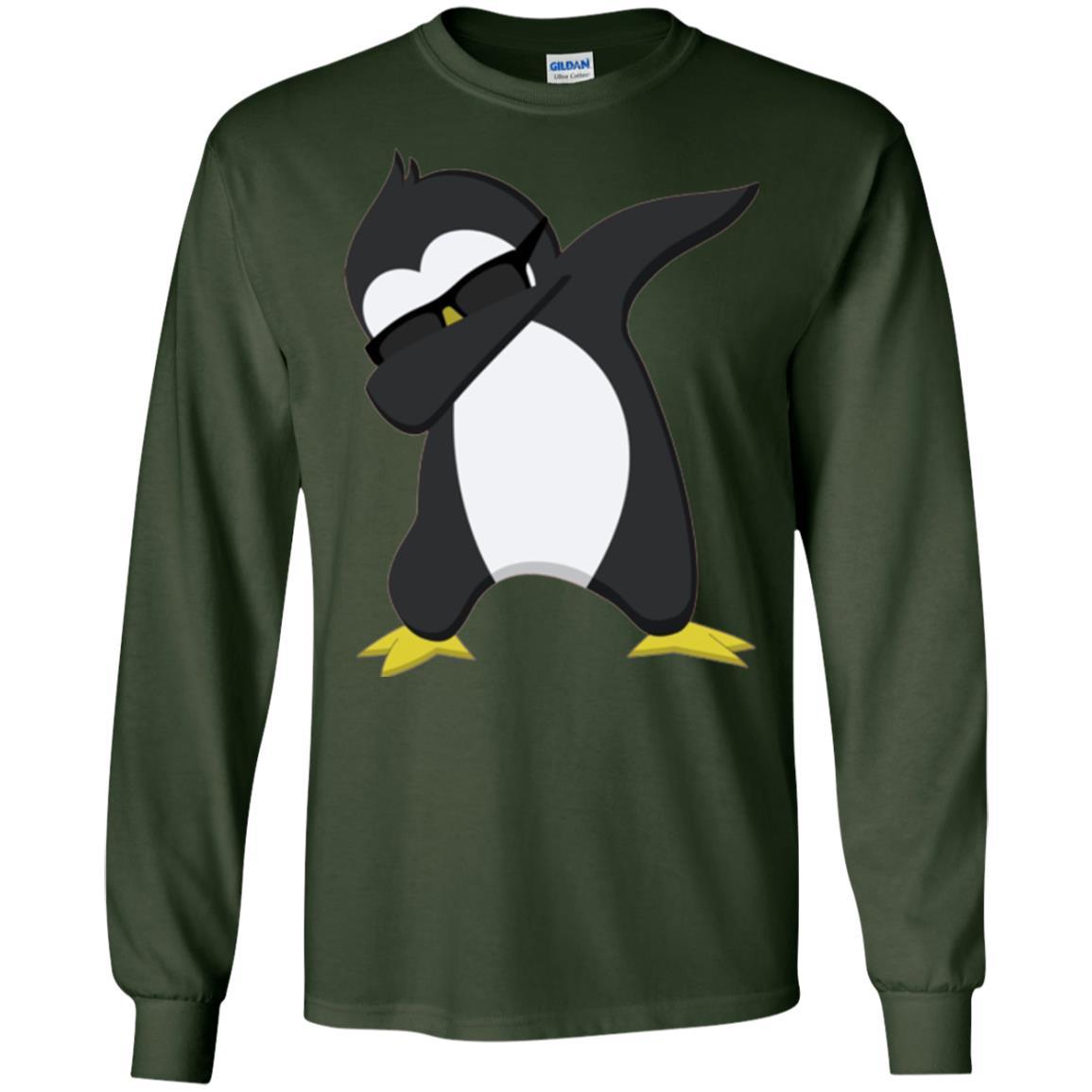 Christmas T-shirt Dabbing Penguin T-shirt Forest Green