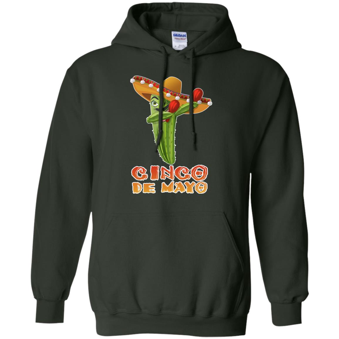 Dabbing Cinco De Mayo Cactus Shirt Forest Green