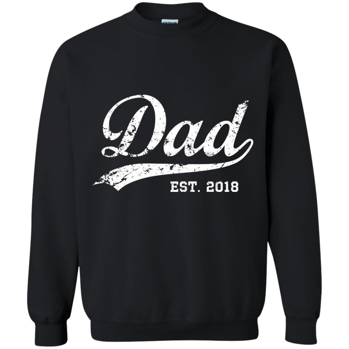 Dad Est. 2018 Vintage New Dad Daddy T-shirt Black