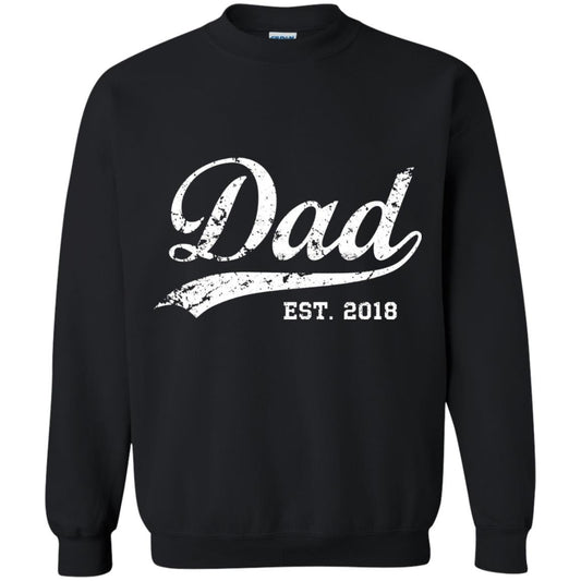 Dad Est. 2018 Vintage New Dad Daddy T-shirt Black