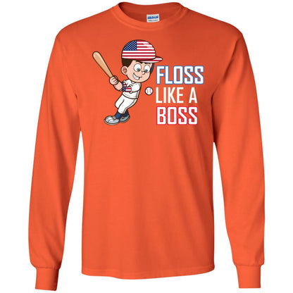 Floss Like A Boss Shirt For Baseball Players Orange