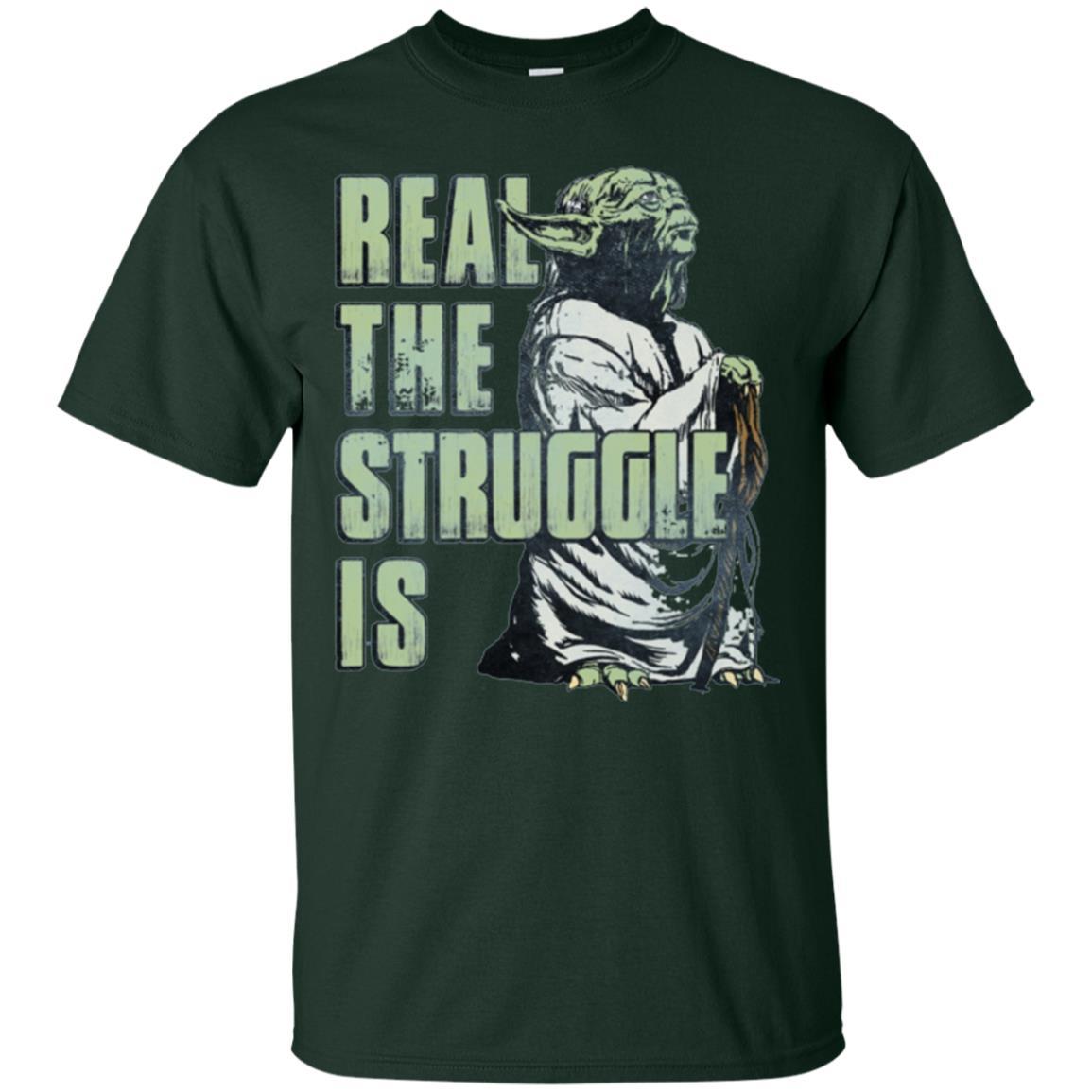 Film T-shirt Star Wars Yoda Real The Struggle Is Graphic Forest Green