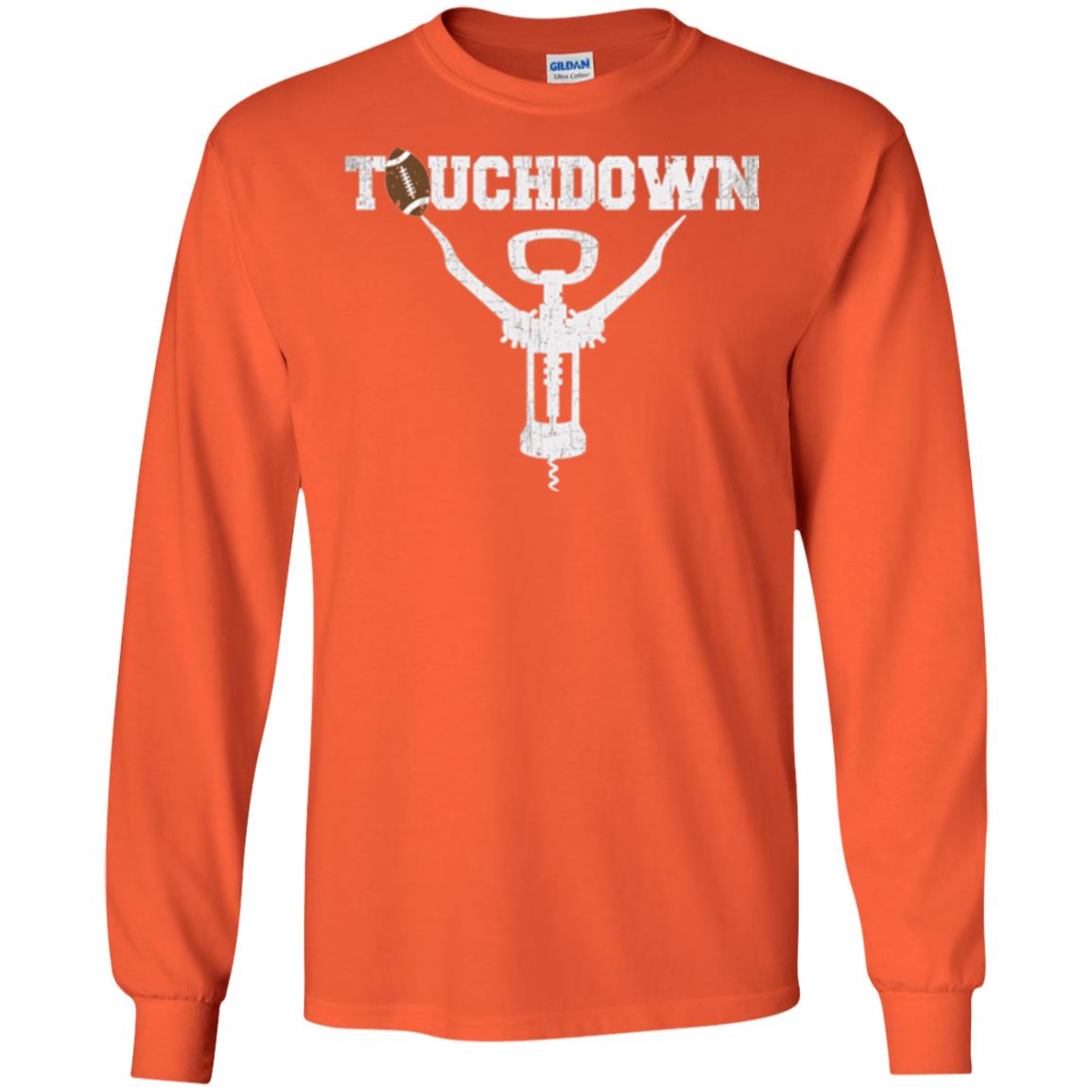 Football T-shirt Touchdown Funny Football Wine Lovers Orange