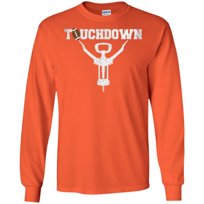 Football T-shirt Touchdown Funny Football Wine Lovers Orange