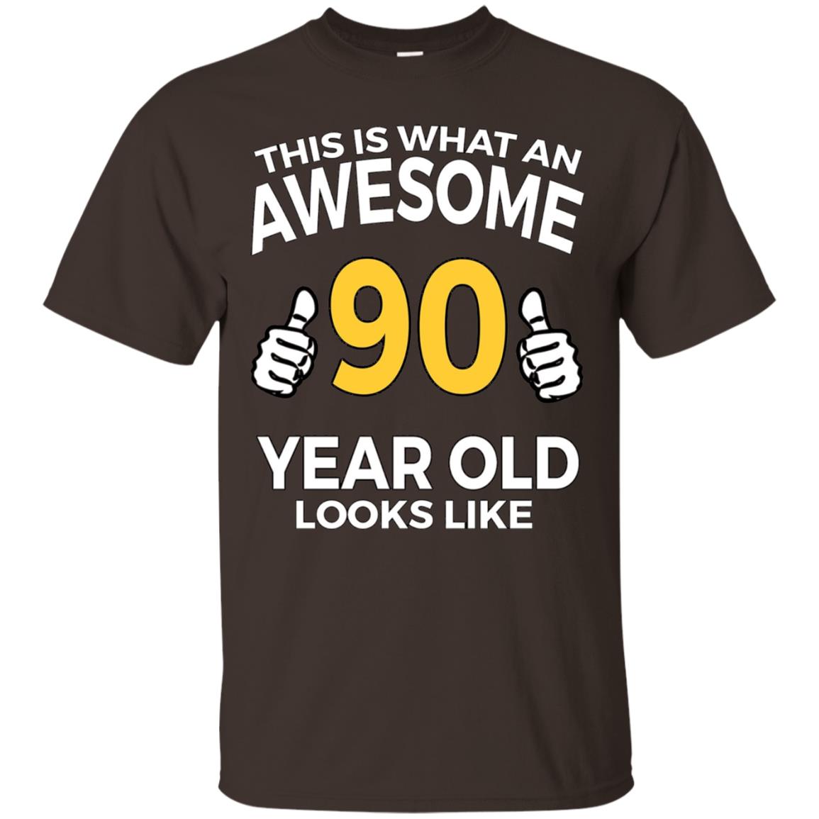 This Is Awesome 90 Years Old Look Like 90th Birthday T-shirt Dark Chocolate