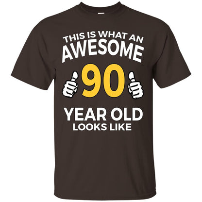This Is Awesome 90 Years Old Look Like 90th Birthday T-shirt Dark Chocolate