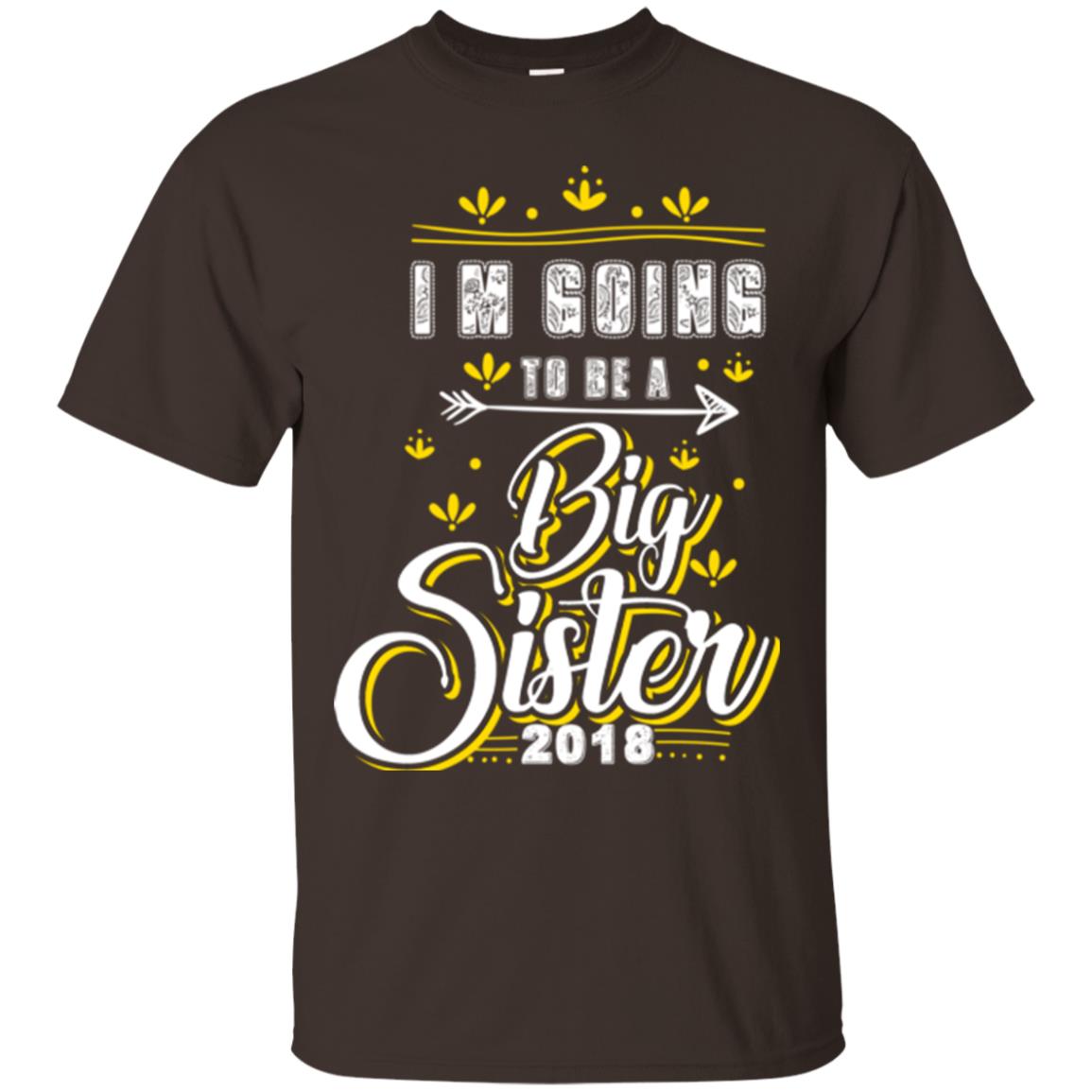 Family T-shirt I'm Going To Be A Big Sister 2018 Dark Chocolate