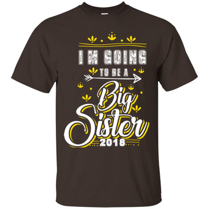 Family T-shirt I'm Going To Be A Big Sister 2018 Dark Chocolate