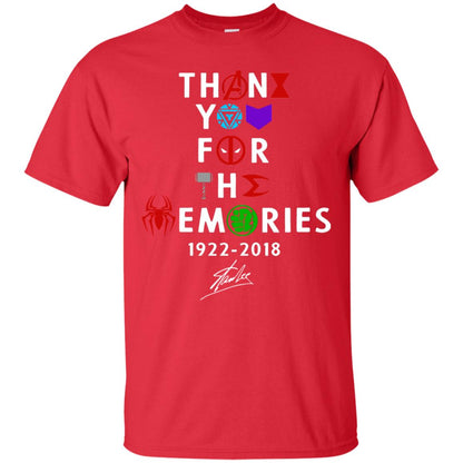 Thank You For The Memories Stan Lee Movie Hero Fan Shirt Red