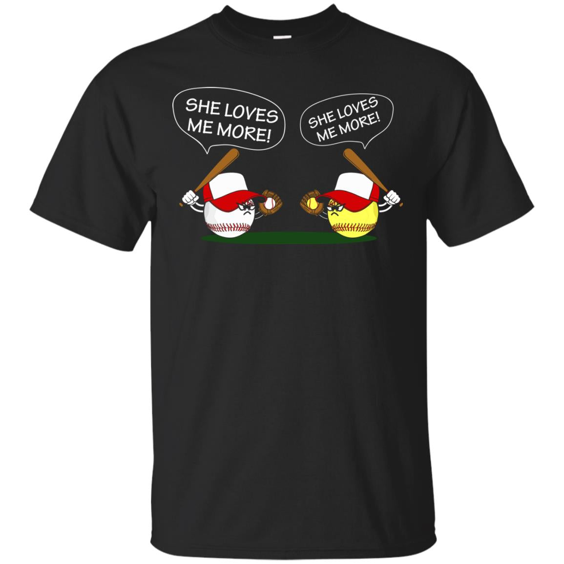 She Loves Me More Baseball Or Softball Shirt Black