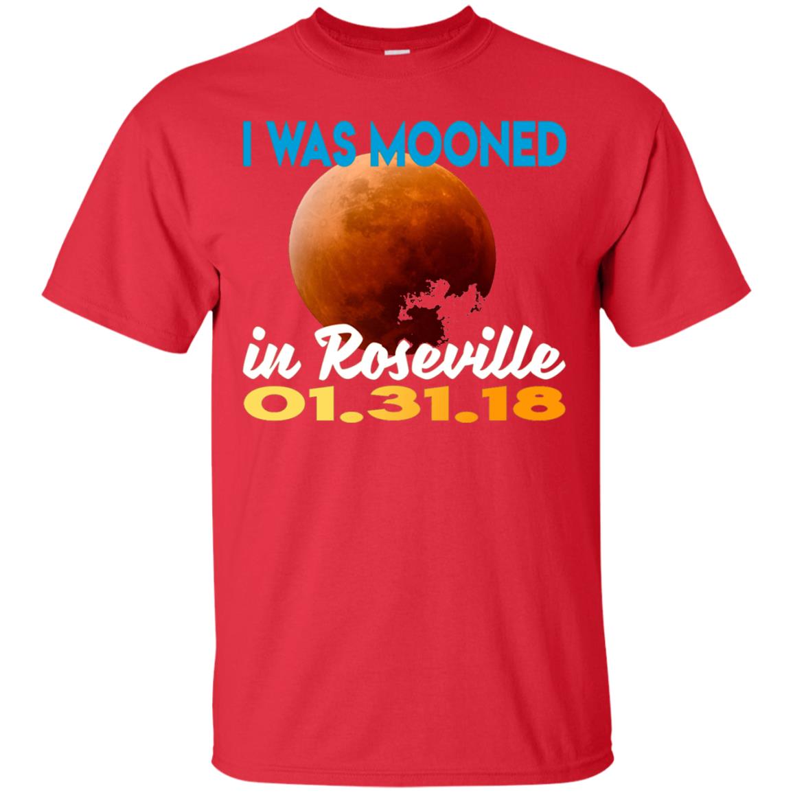 Mooned In Roseville Lunar Eclipse Matching Family T-shirt Red