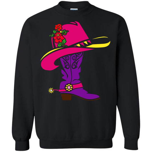 Cowgirl Boots With Hat T-shirt Black