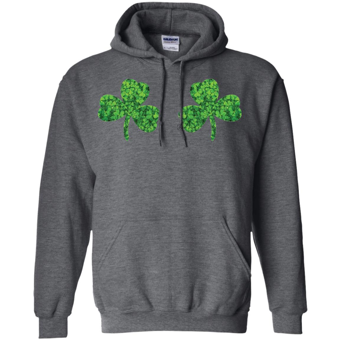 Shamrock Boobs Funny Saint Patrick_s Day T-shirt Dark Heather