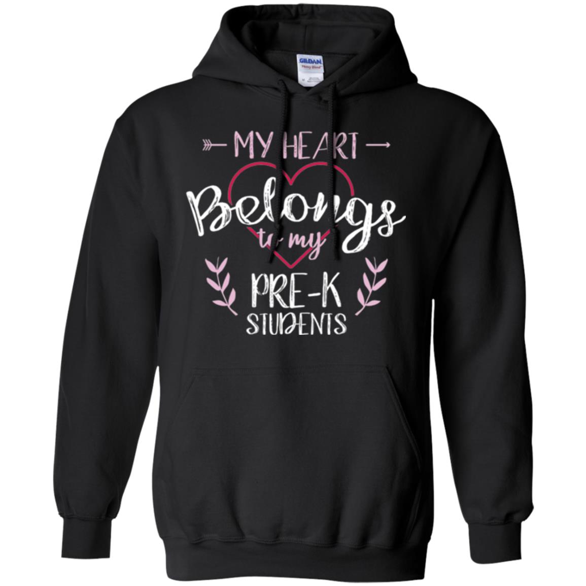 Teacher T-shirt My Heart Belongs To My Pre-k Students Black