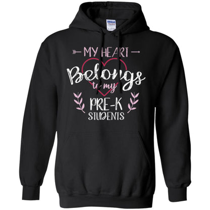 Teacher T-shirt My Heart Belongs To My Pre-k Students Black