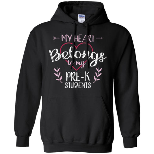 Teacher T-shirt My Heart Belongs To My Pre-k Students Black