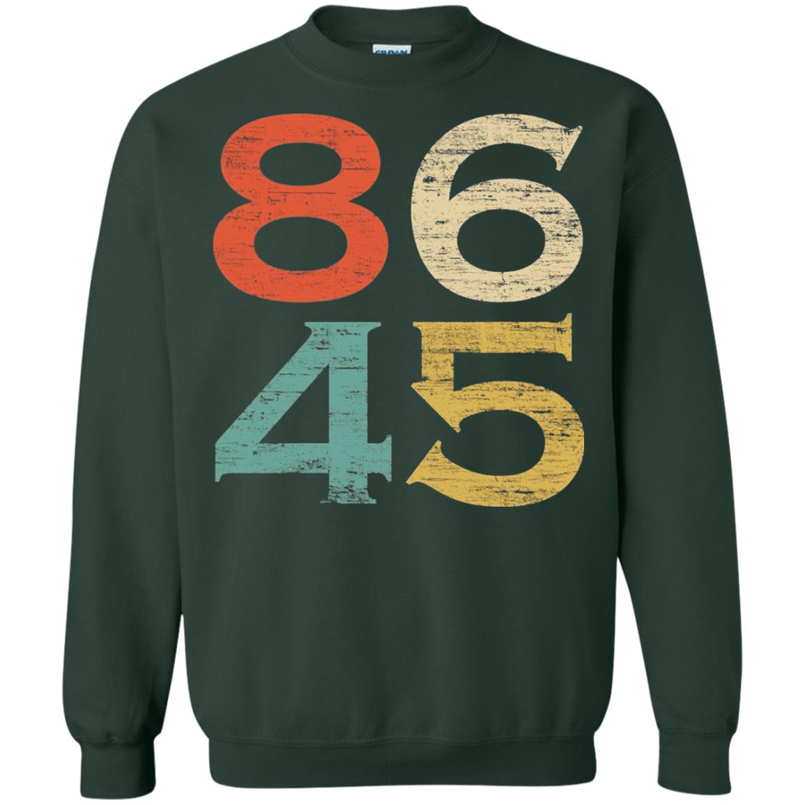 Classic Vintage Style 86 45 Anti Trump T-shirt Forest Green