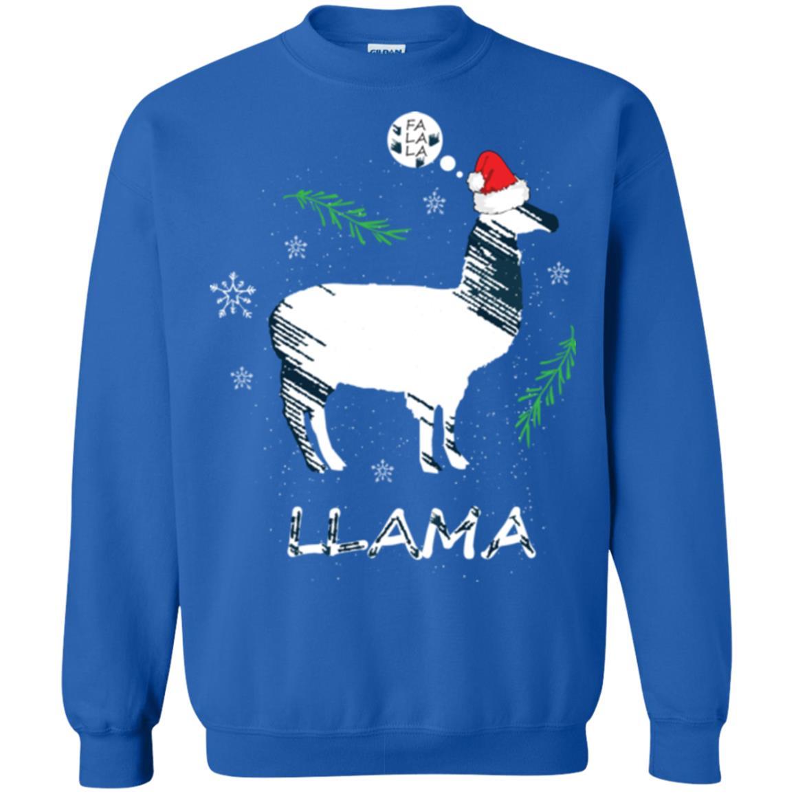 Christmas T-shirt Fa La La La Llama T-shirt Royal