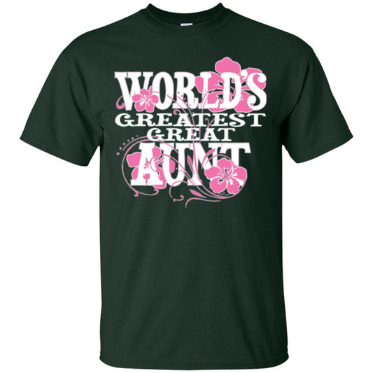 Aunt T-shirt World_s Greatest Great Aunt Forest Green
