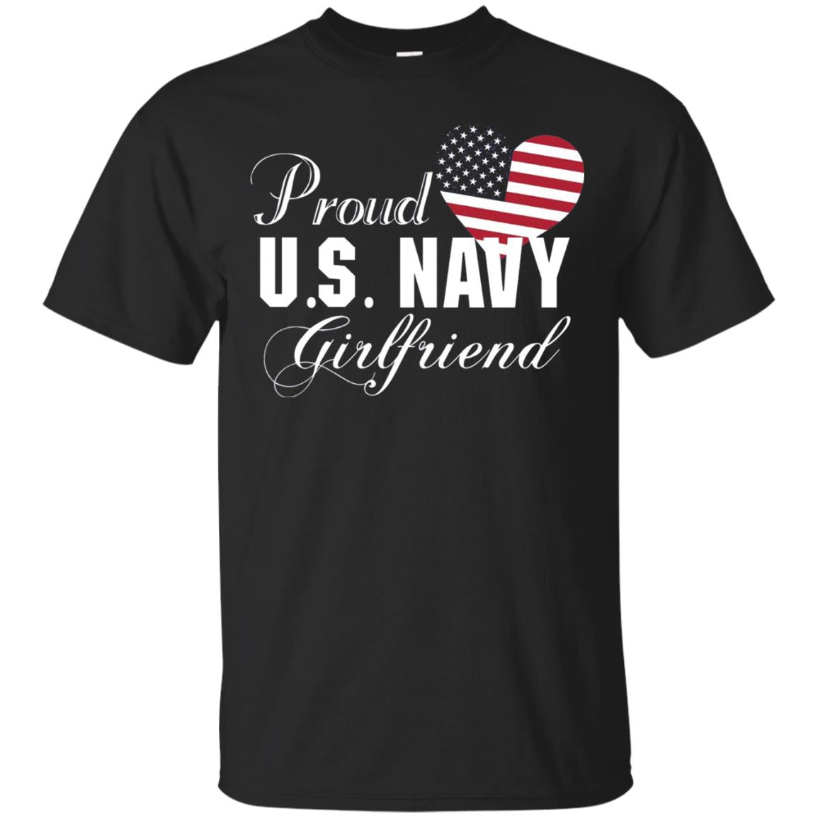 Pride U.s. Army Shirt Proud Navy Girlfriend Heart Black