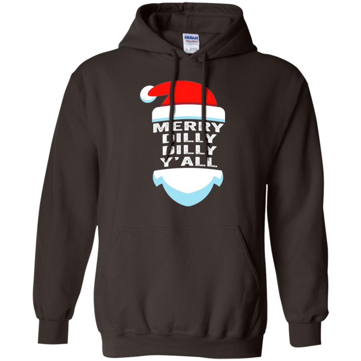 Christmas T-shirt Dilly Dilly Yall Santa Hat Christmas T-shirt Dark Chocolate