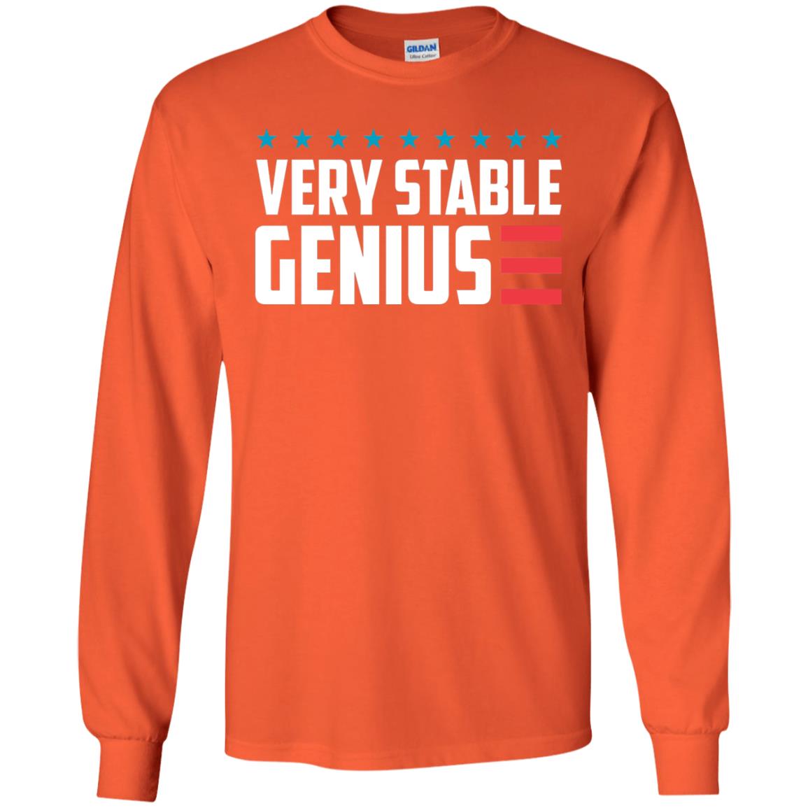 Funny Political T-shirt Very Stable Genius Orange