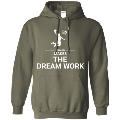 Basketball T-shirt Teamwork Makes The Dream Work Military Green
