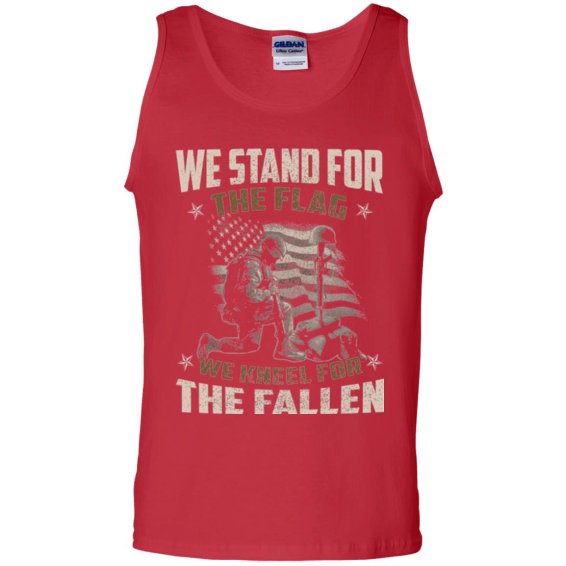 Veteran T-shirt We Stand For The Flag, We Kneel For The Fallen Red
