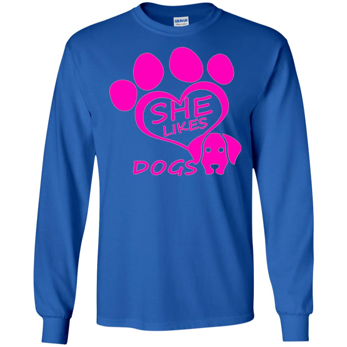 Dog Lovers Shirt She Likes Dogs Royal