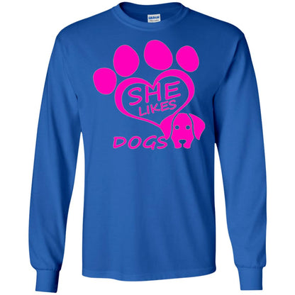 Dog Lovers Shirt She Likes Dogs Royal