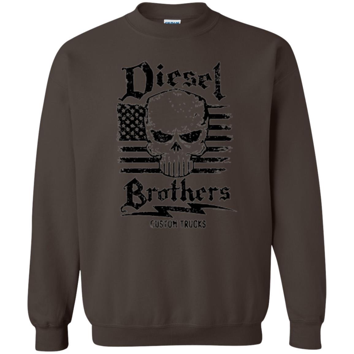 Diesel Brothers Custom Trucks Skull Usa Flag T-shirt