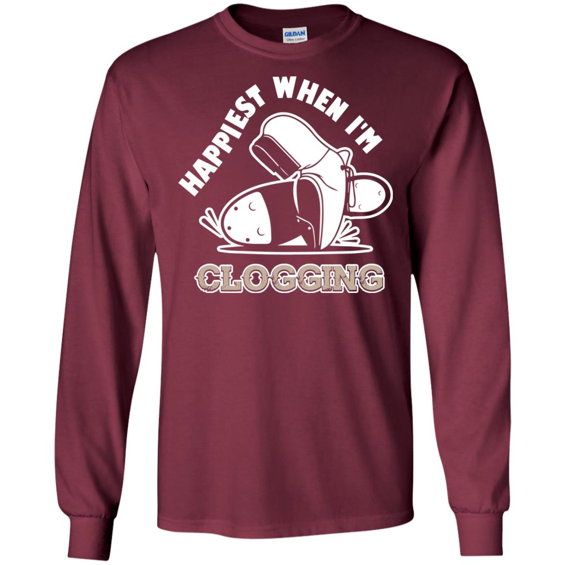 Clogger T-shirt Happiest When I'm Clogging Maroon