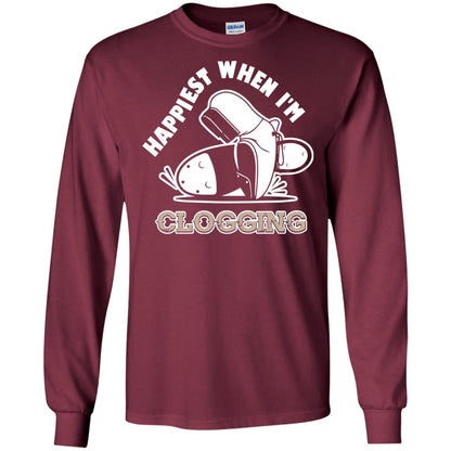 Clogger T-shirt Happiest When I'm Clogging Maroon