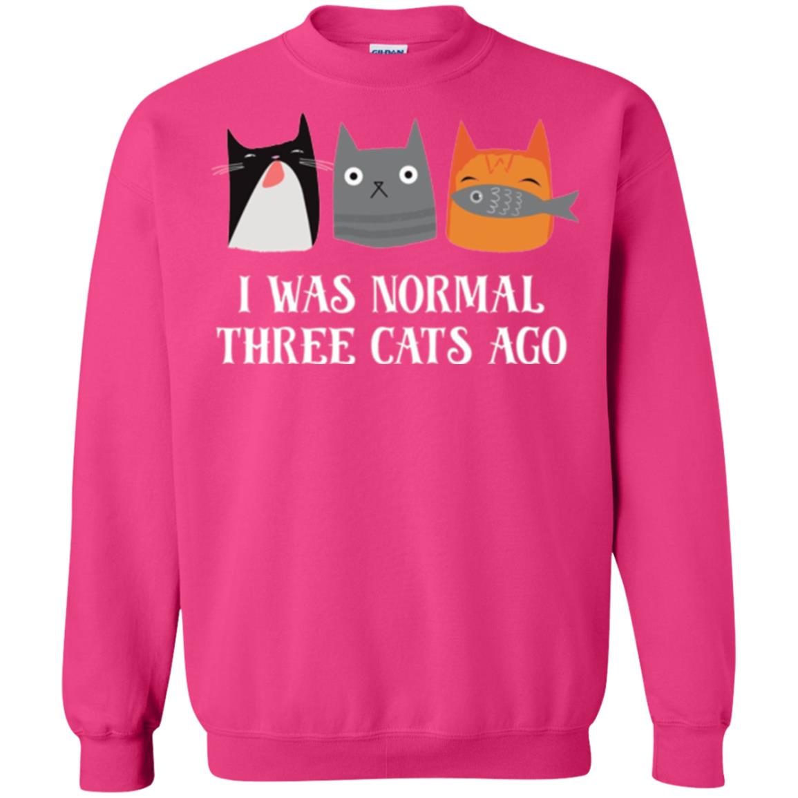 Cat Lovers T-shirt I Was Normal Three Cats Ago Funny Heliconia