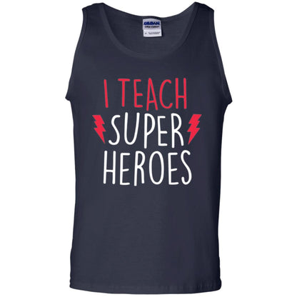Cute Teacher T-shirt I Teach Super Heroes Navy