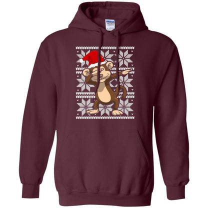 Christmas T-shirt Dabbing Monkey Maroon