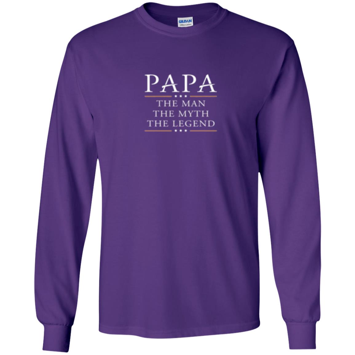 Family T-shirt Papa The Myth The Legend Purple