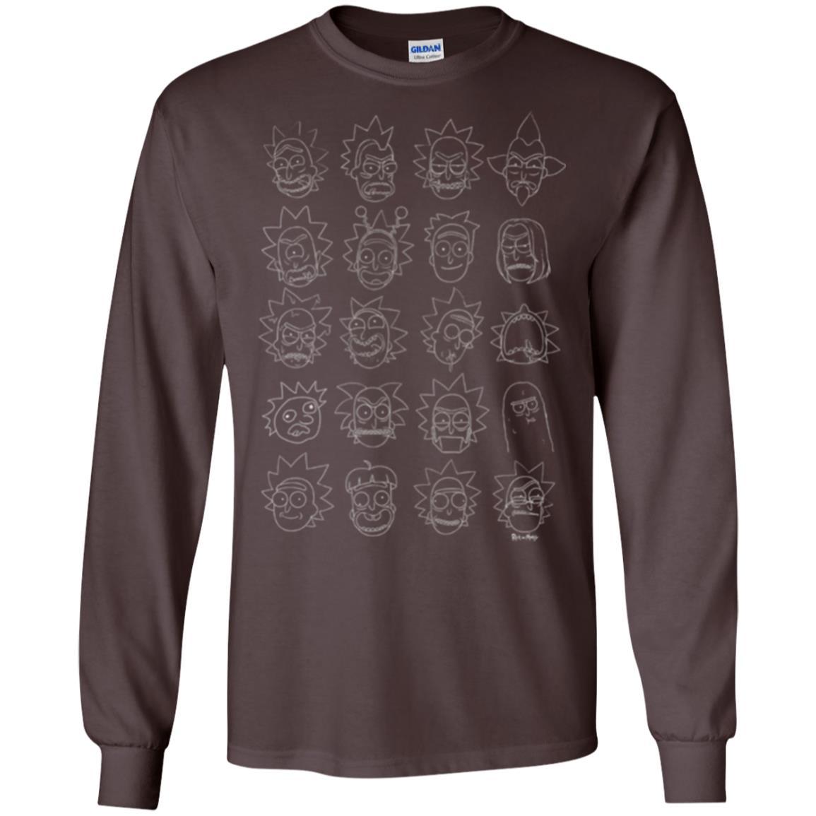 Movie T-Shirt The Many Faces Of Rick Dark Chocolate