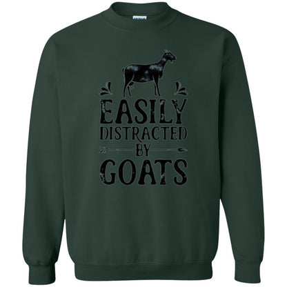 Goat Lover T-shirt Easily Distracted By Goats Forest Green