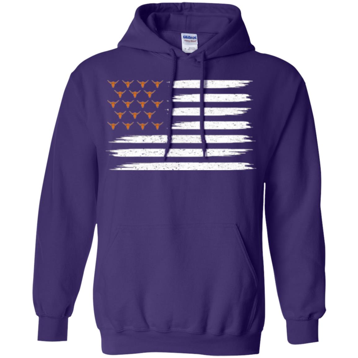 Vintage Texas United Longhorn Flag T-shirt Purple