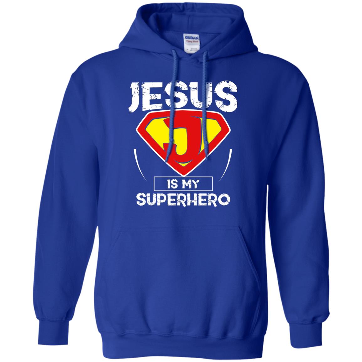 Jesus Is My Superhero Christian Movie Fan T-shirt Royal