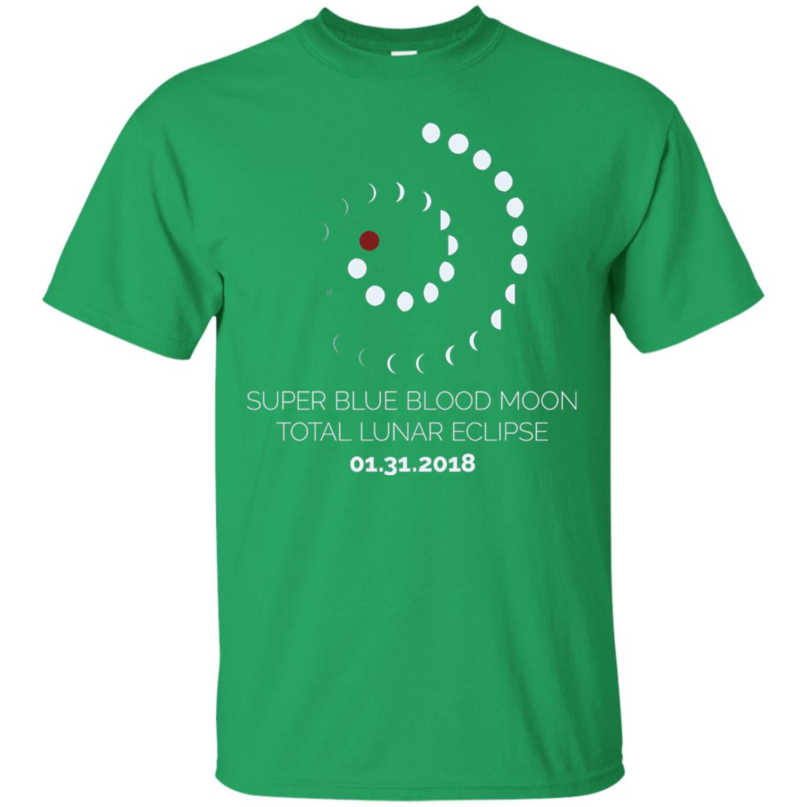 Super Blue Blood Moon Total Lunar Eclipse 2018 T-shirt Irish Green